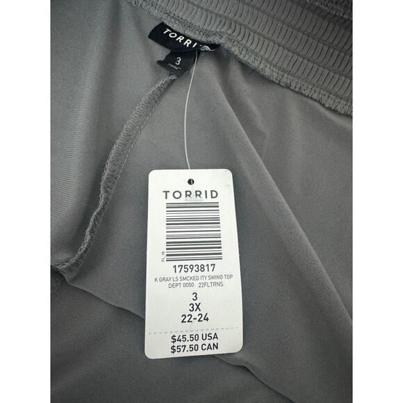 Torrid Off the Shoulder Blouse Size 3X Gray, Flowy NWT - Picture 11 of 12